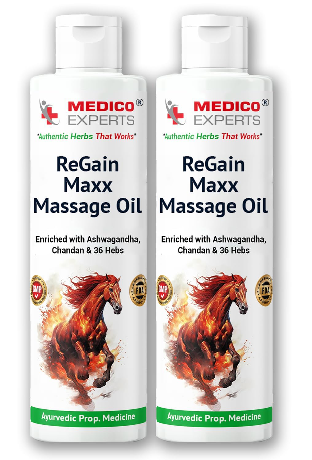 ReGain Maxx Massage Oil for Men - 50ml (3 Bottles) | FDA Approved | 100% Pure & Natural Lift Up Oil Helps to Restores Energy Enriched with Ashwagandha, Chandan, Clove & 35 Herbs