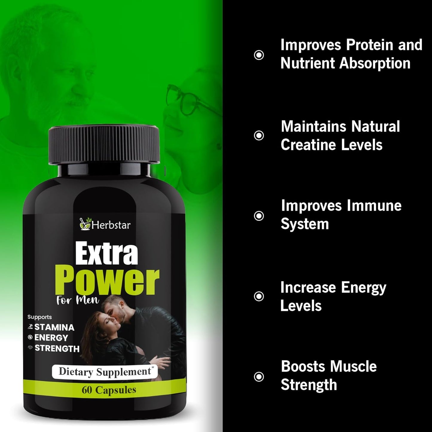 Extra Power Capsules for Men | Ayurvedic Tablets With Shilajit, Ashwagandha, Safed Musli & Gokshura | Long-Lasting Strength, Ling Mota Lamba & Energy & Stamina Booster 60 Veg Capsules
