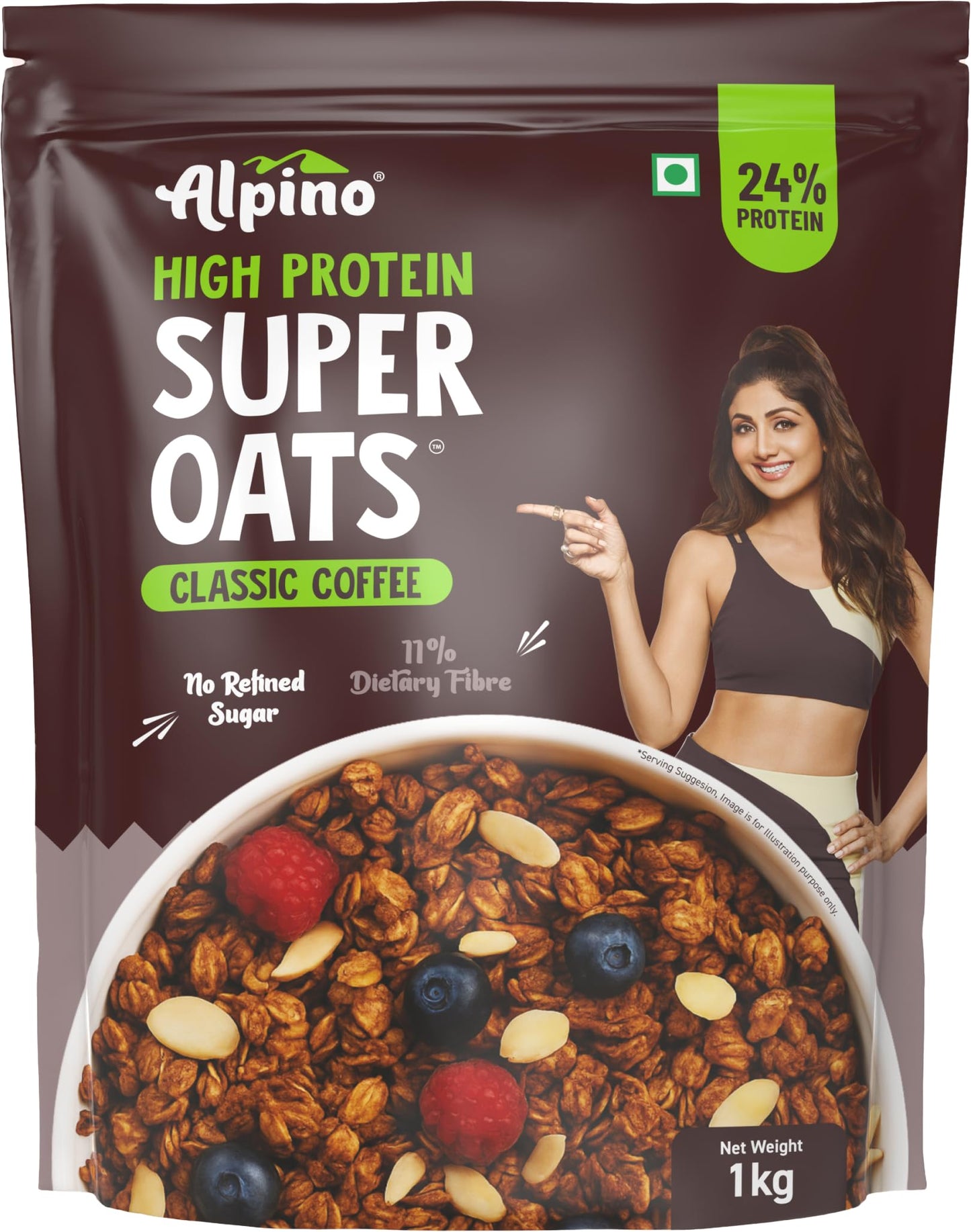 ALPINO 22% High Protein Super Oats Chocolate 2.5kg – Rolled Oats, Natural Peanut Butter, Cocoa Powder, Nuts & Seeds – 22g Protein, Source of Dietary Fibre & Healthy Fats, No Added Sugar & Salt