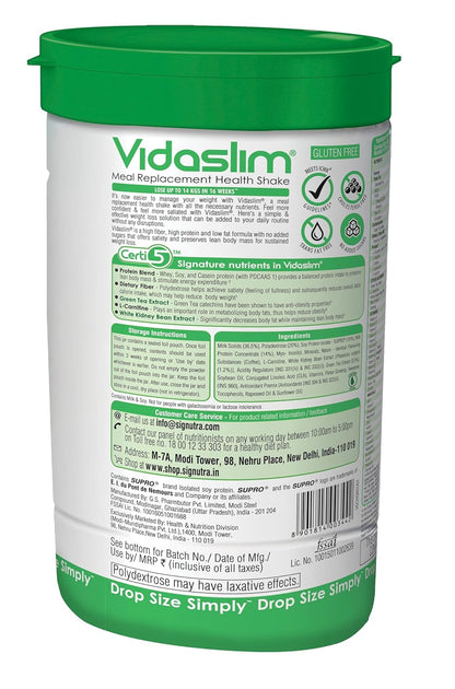 Vidaslim Meal Replacemen Health Shake For Weight Control & Management | For Men & Women | (400g, Vanilla Elixir)
