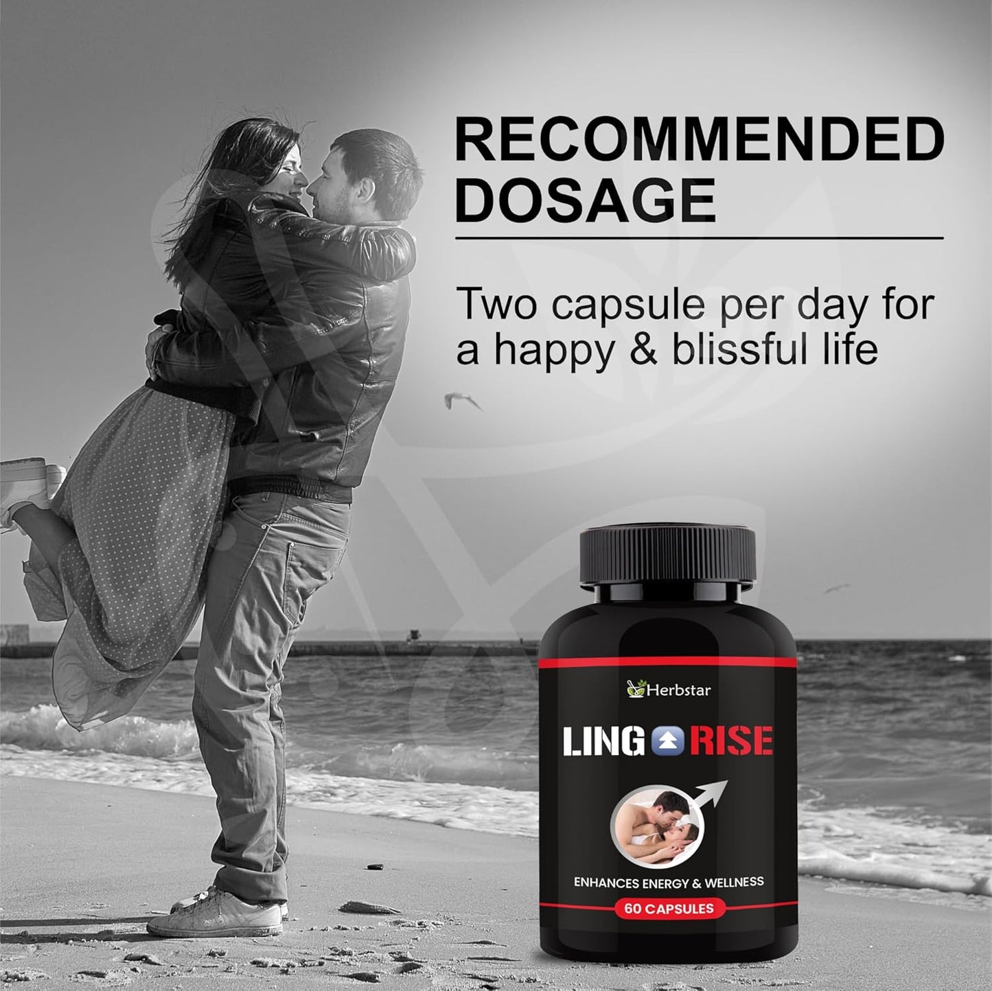 Ling Rise Combo Pack | Ayurvedic Capsules & Massage Oil for Men | Long Mota Lamba Support, Strength & Power Booster | With Ashwagandha, Safed Musli & Shilajit – 60 Capsules + 30ml Oil