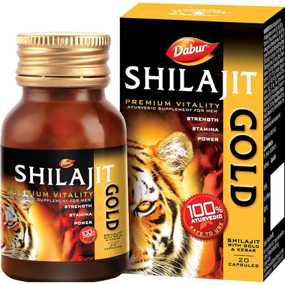 DABUR Shilajit Gold -20 Capsules Himalayan Shilajit Resin - 15G