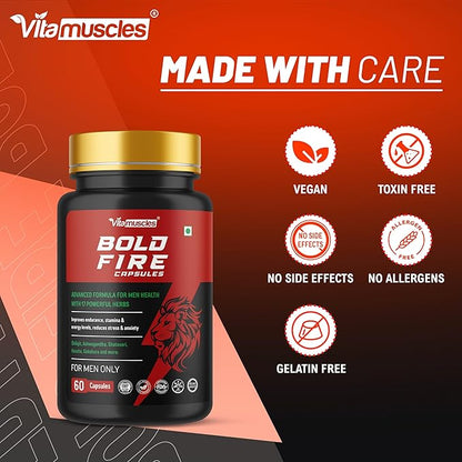 Bold Fire Capsules For Men | For Stamina, Muscle Growth | Ayurvedic Medicine - 60 Capsules