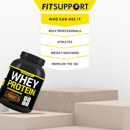 FITSUPPORT Premium Whey Protein Powder | High-Protein, Low-Sugar, Smooth & Creamy | Instant Coffee Mix with Real Cocoa, Smooth & Indulgent Flavor (2Kg, Chocolate Mocha)