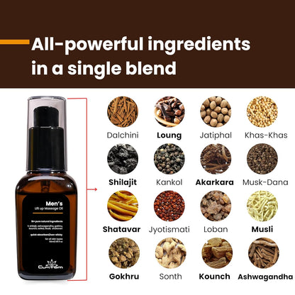 Custom Lift-Up Massage Oil for Men 50 ml, With Pure and Natural Ingredients, No side Effects