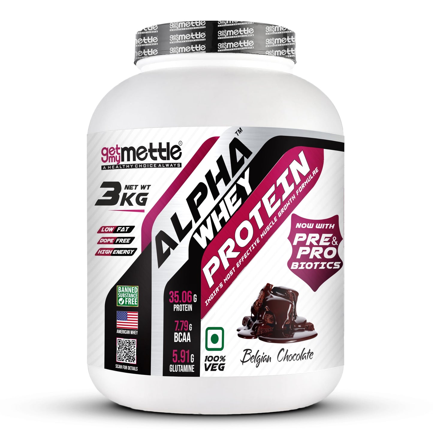 Getmymettle Alpha Whey Protein 1kg Kesar Pista Flavor, 35g Protein Muscle Growth & Rapid Recovery Post-Workout. Budget Friendly, USA Imported Whey
