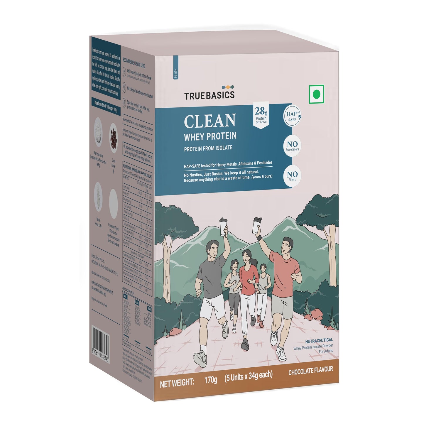 TrueBasics Clean Whey 100% Protein Isolate Powder (Vanilla, 1kg) | 30g Protein per Scoop