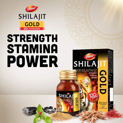 DABUR Shilajit Gold -20 Capsules Himalayan Shilajit Resin - 15G