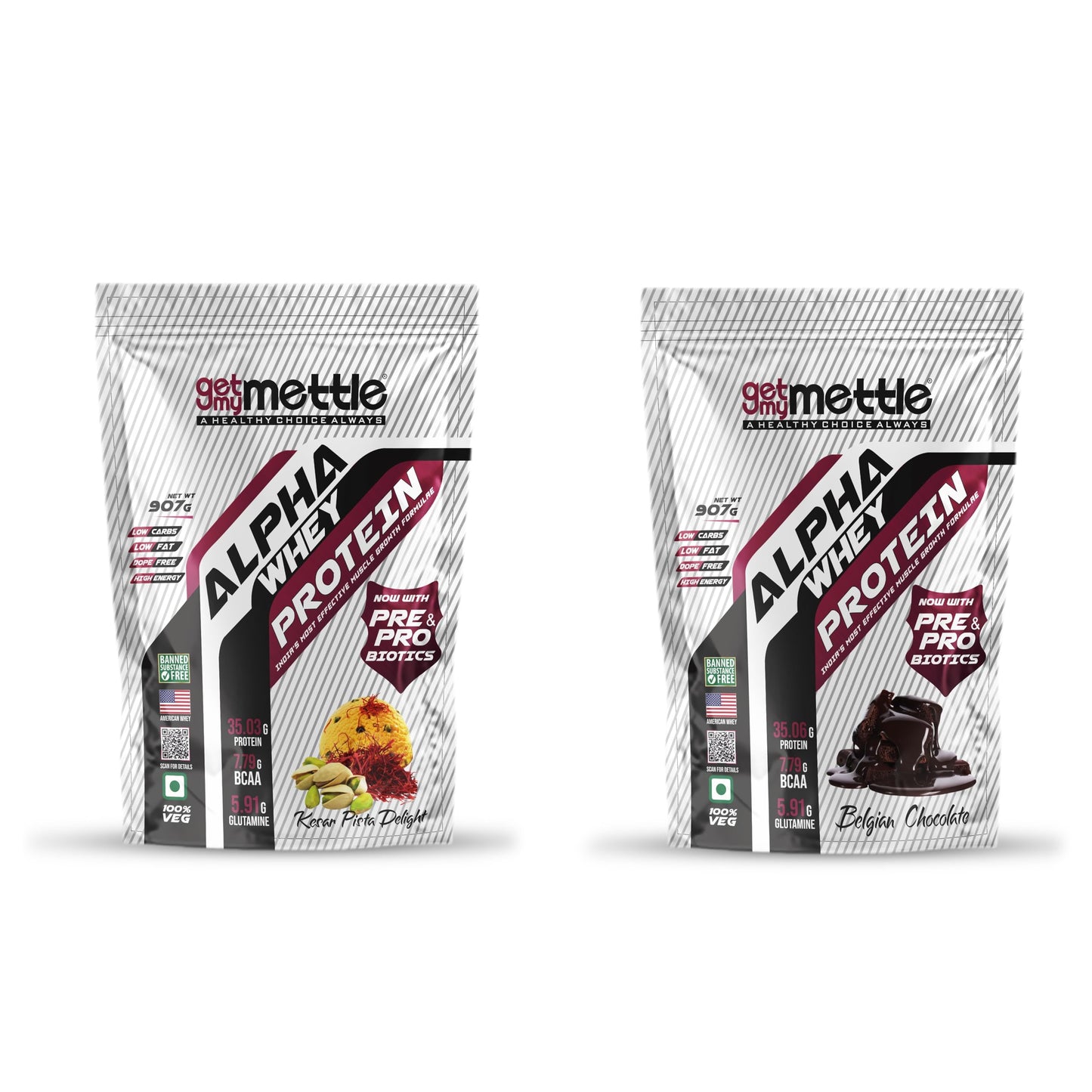 Getmymettle Alpha Whey Protein 1kg Kesar Pista Flavor, 35g Protein Muscle Growth & Rapid Recovery Post-Workout. Budget Friendly, USA Imported Whey