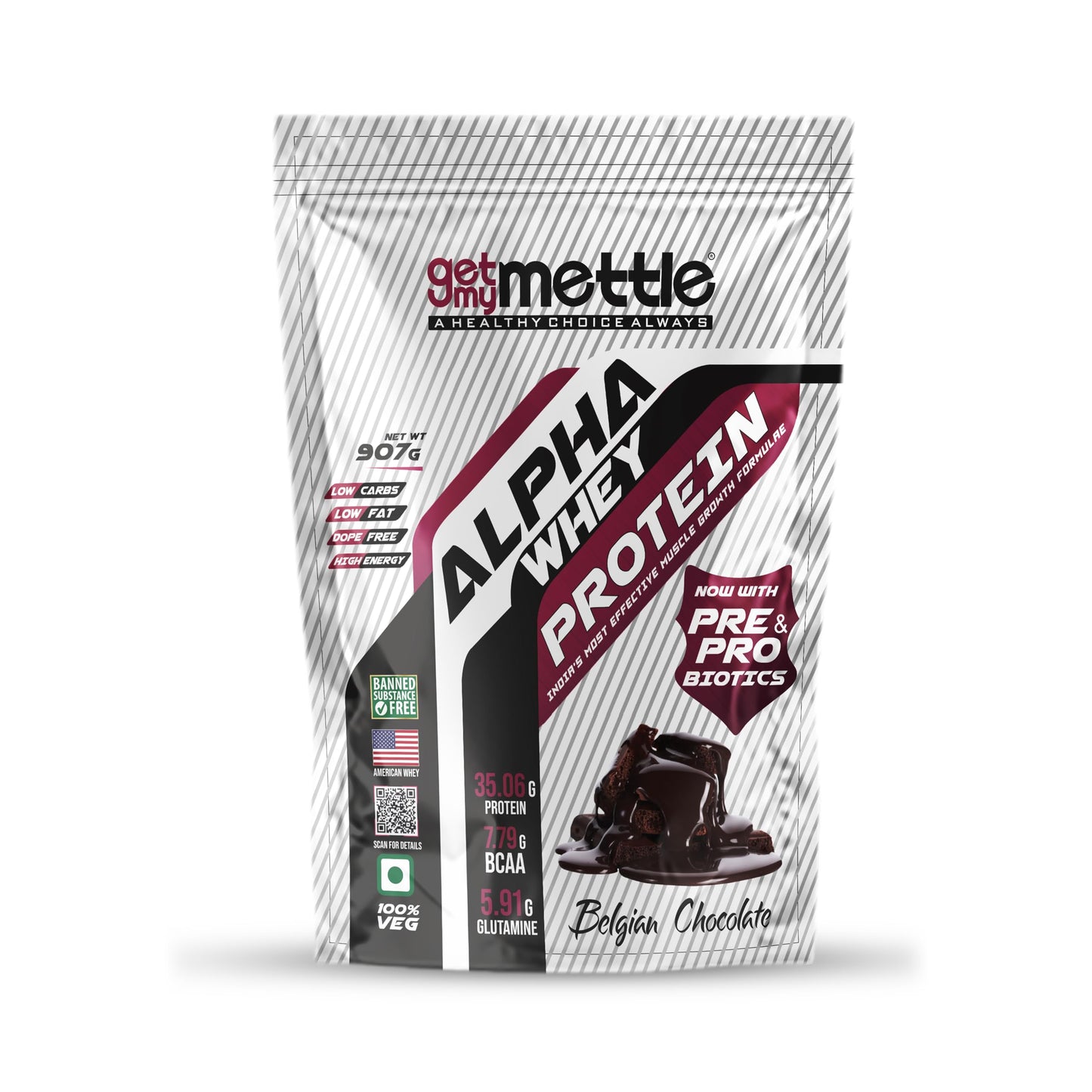 Getmymettle Alpha Whey Protein 1kg Kesar Pista Flavor, 35g Protein Muscle Growth & Rapid Recovery Post-Workout. Budget Friendly, USA Imported Whey