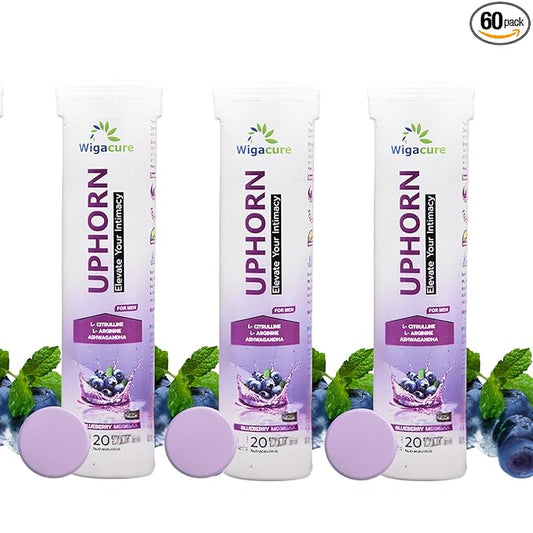 UPHORN Men’s Wellness Effervescent | Blueberry Mojito | 60 Tablets