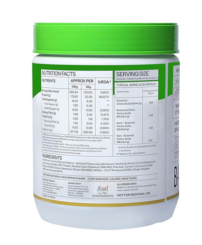 OZiva Bioactive Plant Protein – Malabar Vanilla, 500g (Pack of 2)