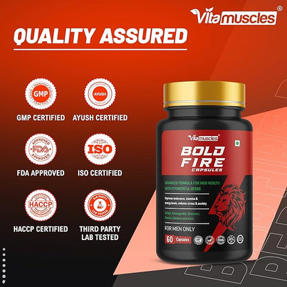 Bold Fire Capsules For Men | For Stamina, Muscle Growth | Ayurvedic Medicine - 60 Capsules