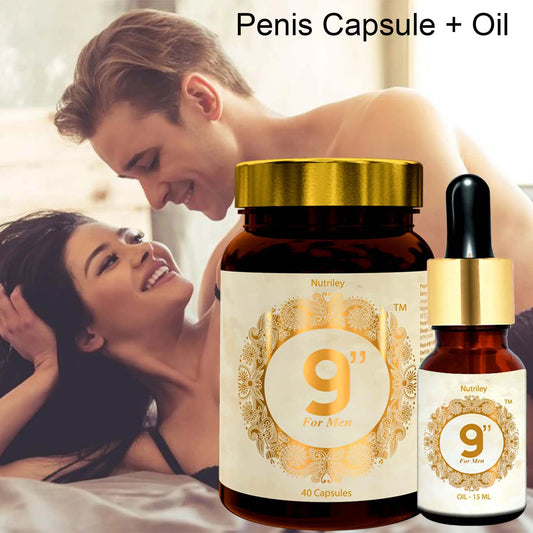 Nutriley Penis Enhancement Capsules + Oil | Strength & Stamina | 40 + 15ml