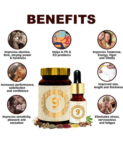 Nutriley Penis Enhancement Capsules + Oil | Strength & Stamina | 40 + 15ml