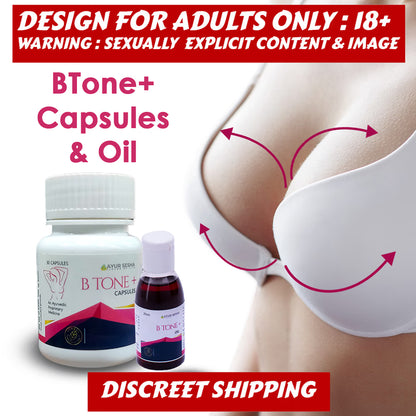 Ayurvedic B Tone Capsules, B Tone Oil & Miss & Mrs Intimate Wash Combo Pack of 3