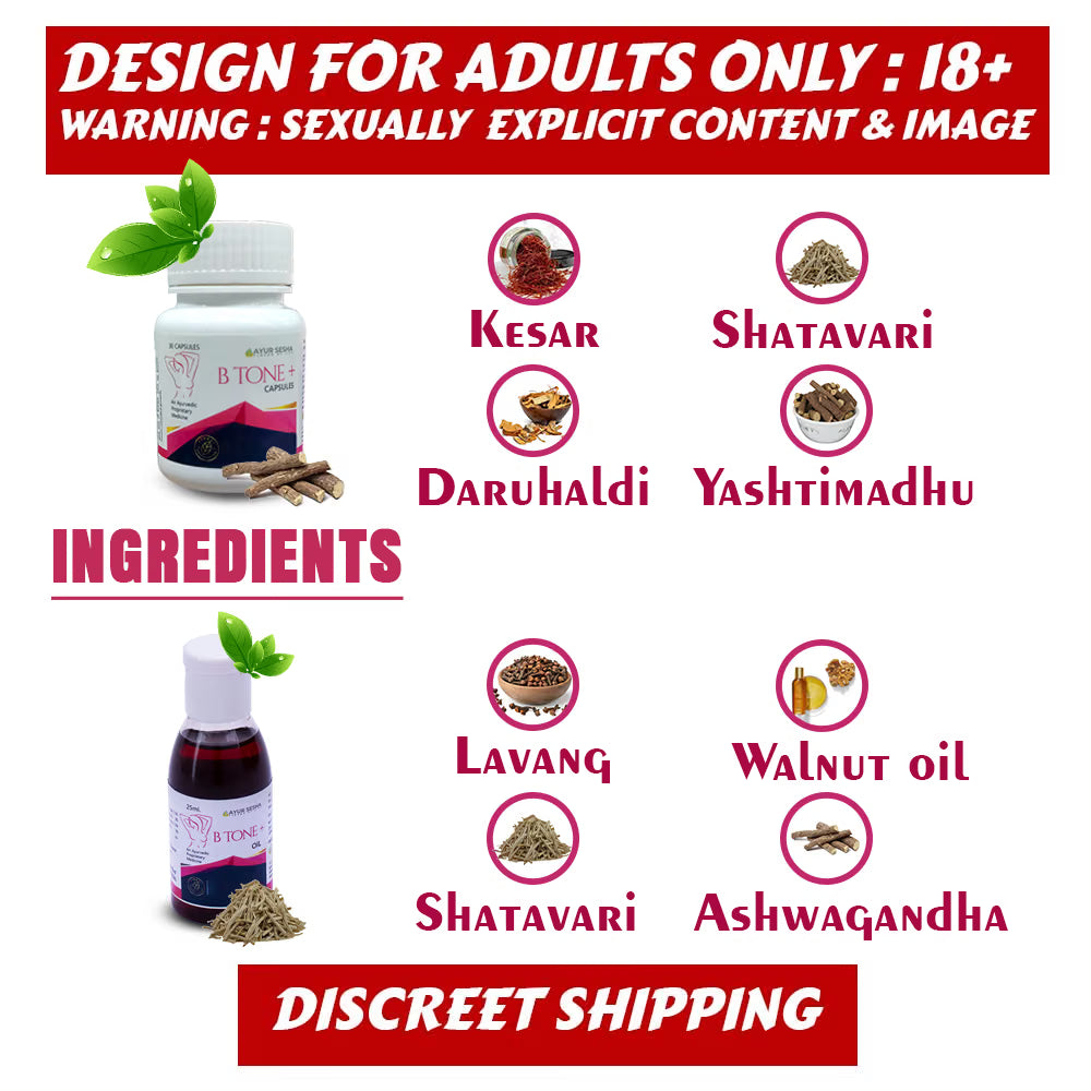 B Tone Capsules & Oil Ayurvedic Combo Breast Toning for Women
