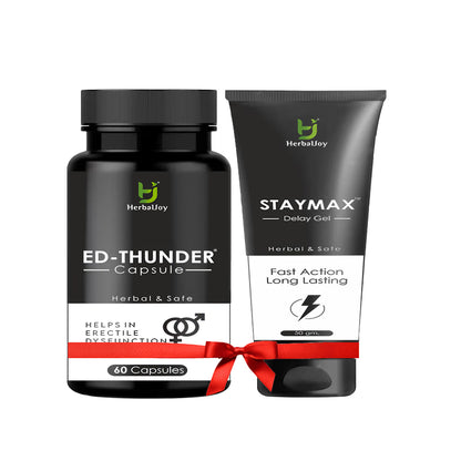 Herbaljoy Edbooster Combo Pack For Men 60 No.S Capsules And 50 Ml Gel (Pack of 2)