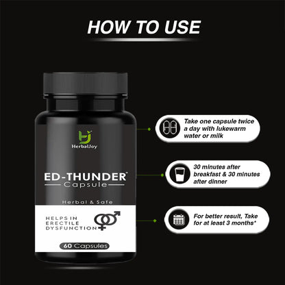 Herbaljoy Edbooster Combo Pack For Men 60 No.S Capsules And 50 Ml Gel (Pack of 2)
