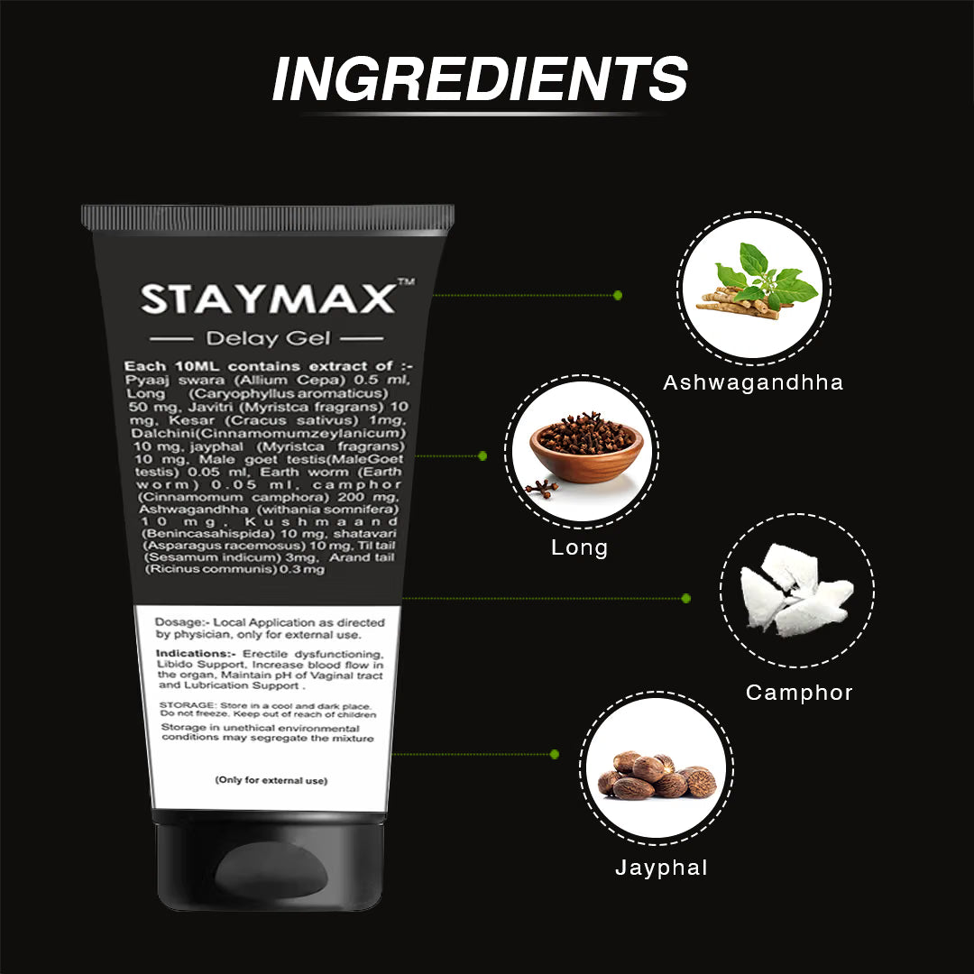 Herbaljoy Staymax Herbal Gel For Men For Long Lasting Pleasure 50Gm (Pack of 1)